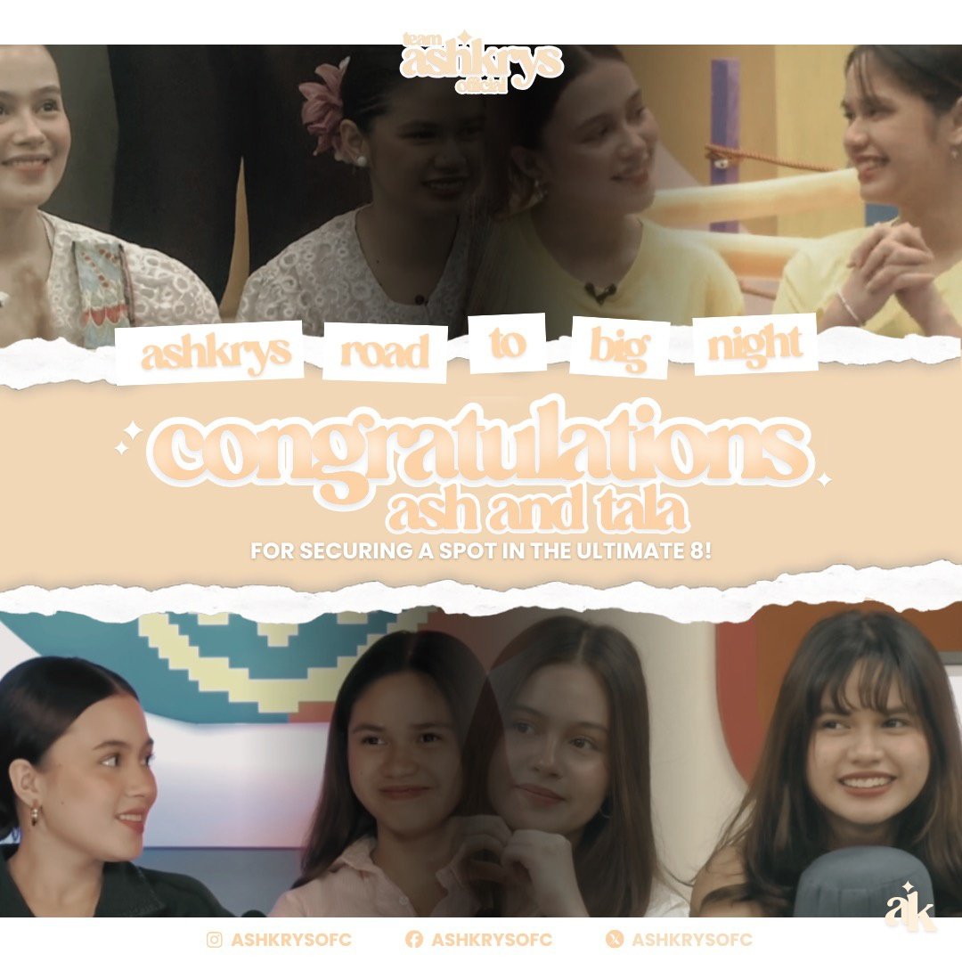 Everything happens in God’s perfect timing. Congratulations, Ashkrys! My two babies we did it  you’re both are officially part of the Ultimate 8 na! I'm super proud of you both arwen and tala. 🥹🫶

 #Ashkrys #Ashley #Krystal