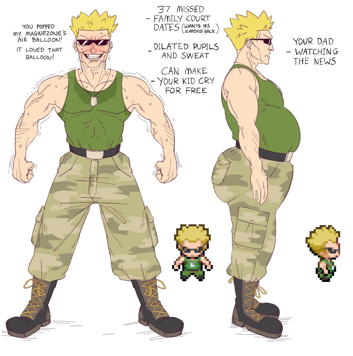 his bw2 overworld sprite is so fucking funny