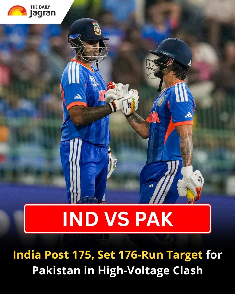 TheDailyJagran's tweet image. India finish strong with 175 on the board, setting a competitive 176-run target for Pakistan. After early setbacks and middle-order drama, Team India managed a solid total in this intense IND vs PAK showdown.

#INDvsPAK #TeamIndia #MatchUpdate #176Target #CricketRivalry