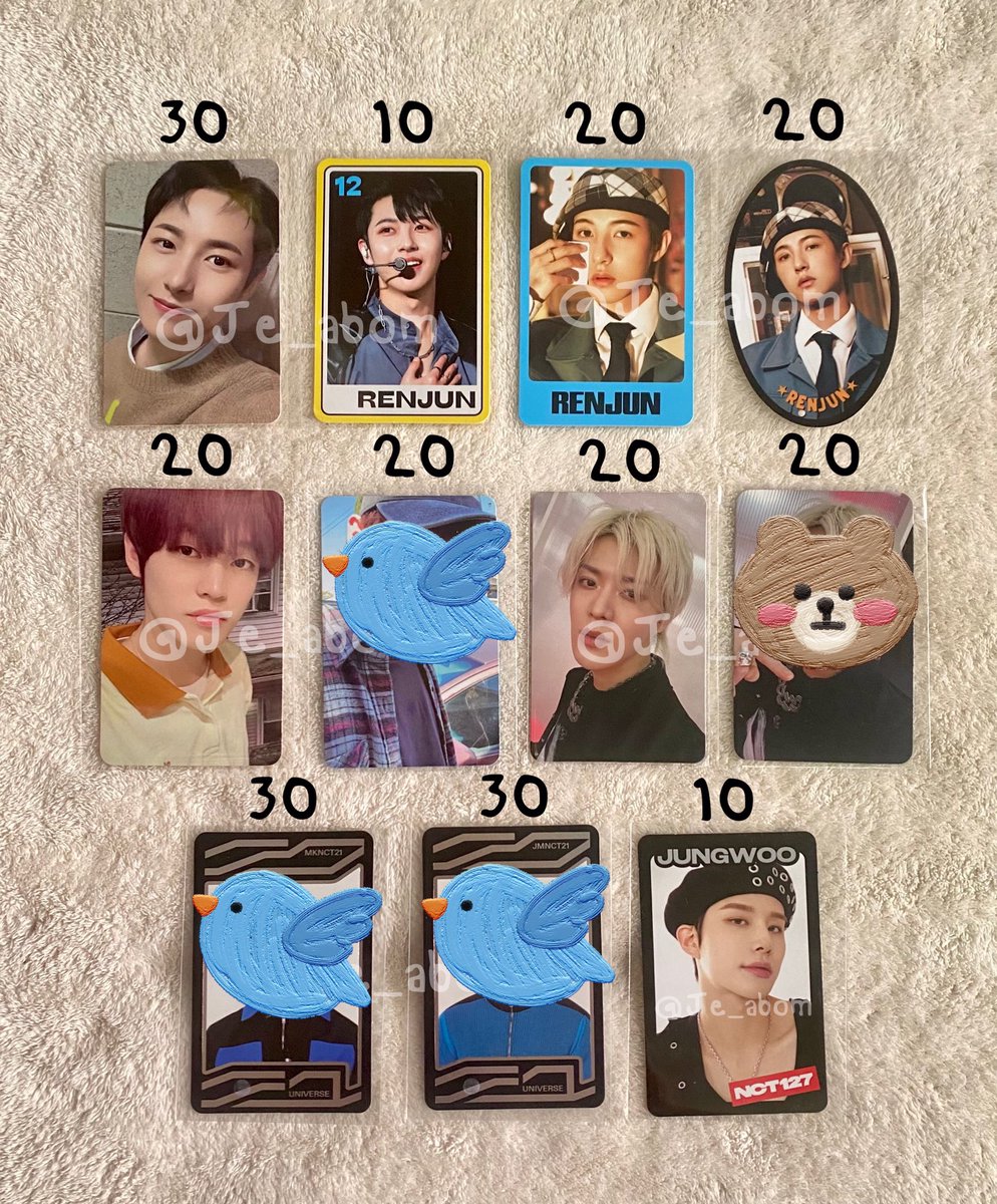 Je_abom's tweet photo. Trading card selfie / concept / ISTJ / the dream show / Ay-yo / extrovert

อินจุน เฉินเล่อ จองอู ยูตะ 

นัดรับ bts 📮 ค่าส่ง 30 ซื้อครบ 100 ส่งฟรี

#ตลาดนัดอซท #ตลาดนัดnct 
#ตลาดนัดnctdream #ตลาดนัดnct127 https://t.co/QUyLSmPCGD