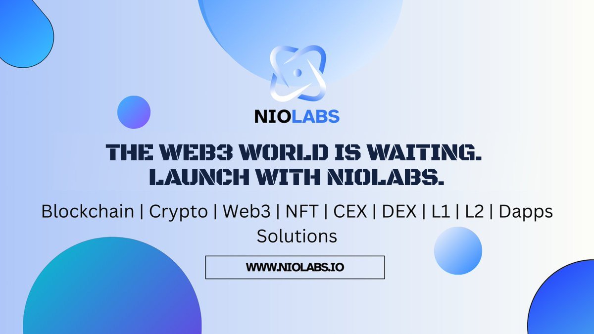 🌍 The #Web3 world is waiting.
Your idea deserves more than a roadmap, it deserves launch day.

Build it. Ship it. Scale it.
Launch with #NIOLabs. 🚀

#Web3Builders #BlockchainDevelopment