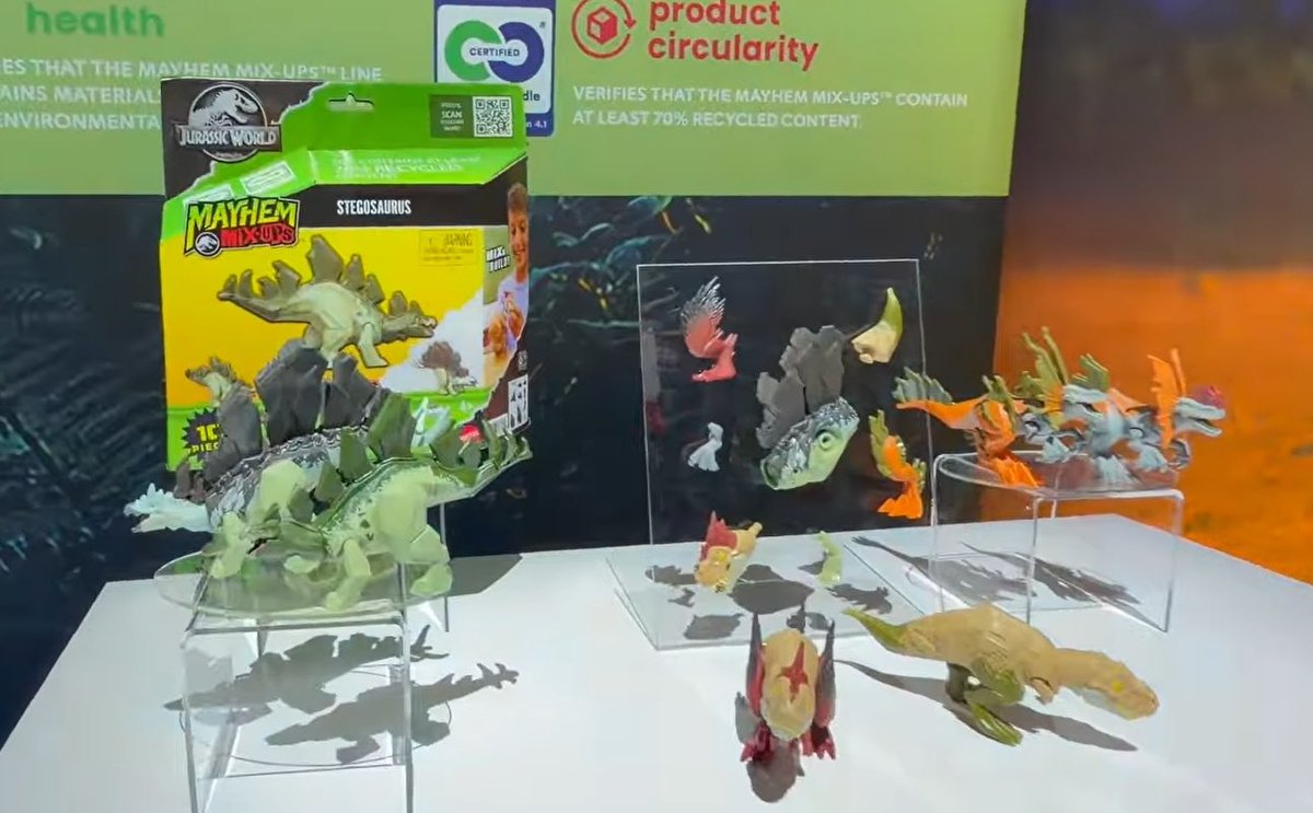 The Jurassic World Survival Giganotosaurus has been revealed in Mattel’s booth at Toyfair! Personally I like it cause it gives me vibes of that early 2000s edge. We also have a new look at the Jurassic World mayhem mixers.