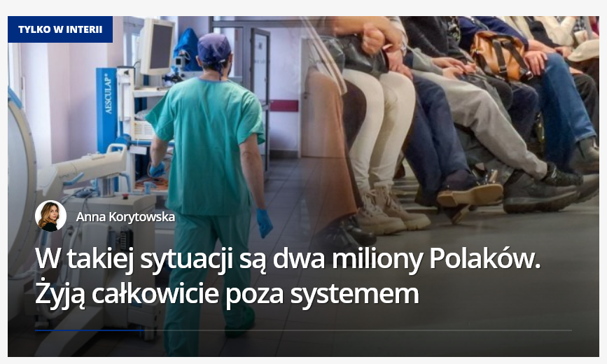 2 miliony Polaków nie ma ubezpieczenia zdrowotnego.
Ukraińców: zero. 🫤