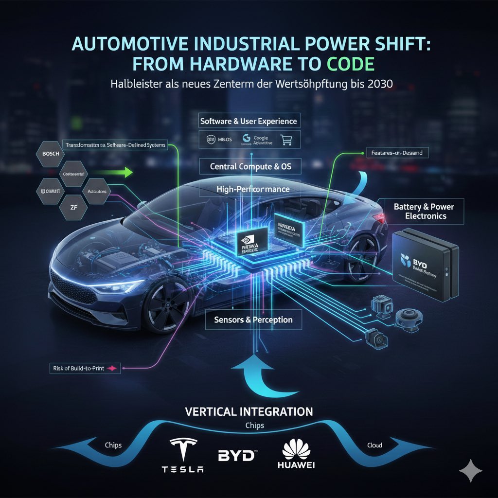 DrHartmutFeucht's tweet image. Die neue industrielle Machtordnung: Wer beherrscht das Software-Defined Vehicle? 🚗💻
Die klassischen Tier-1-Rankings mit Namen wie #Bosch, #ZF, #Denso oder #Continental dominieren noch die Umsatzlisten. Doch unter der Oberfläche verschiebt sich das Gravitationszentrum der
