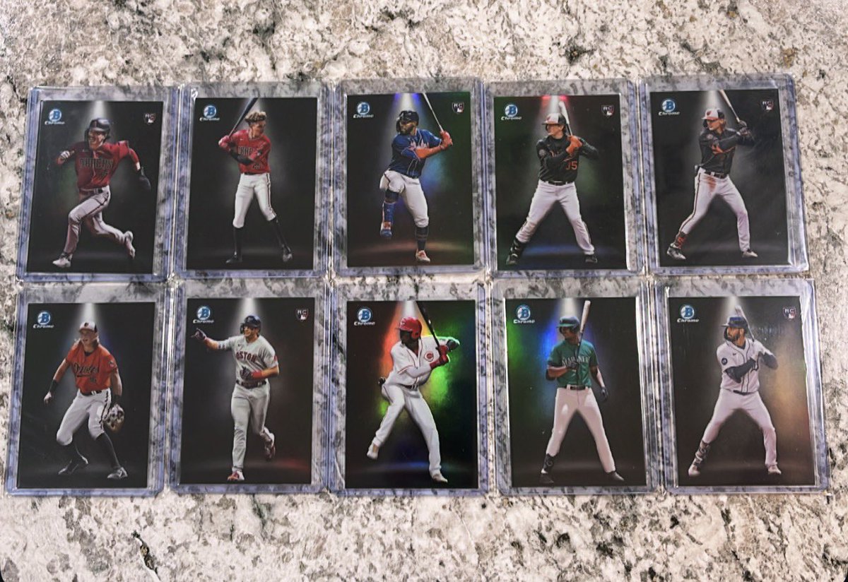 2023 Bowman Chrome Spotlight!
Complete 20 Card Set!
$60 Shipped Bmwt

<a href="/fathersonpulls/">Ron & Joey</a> <a href="/BBBCollectibles/">Myron Steen</a> <a href="/Elliott0924/">Chasing Hits Sportscards</a> <a href="/j_updegraff/">John Updegraff</a>