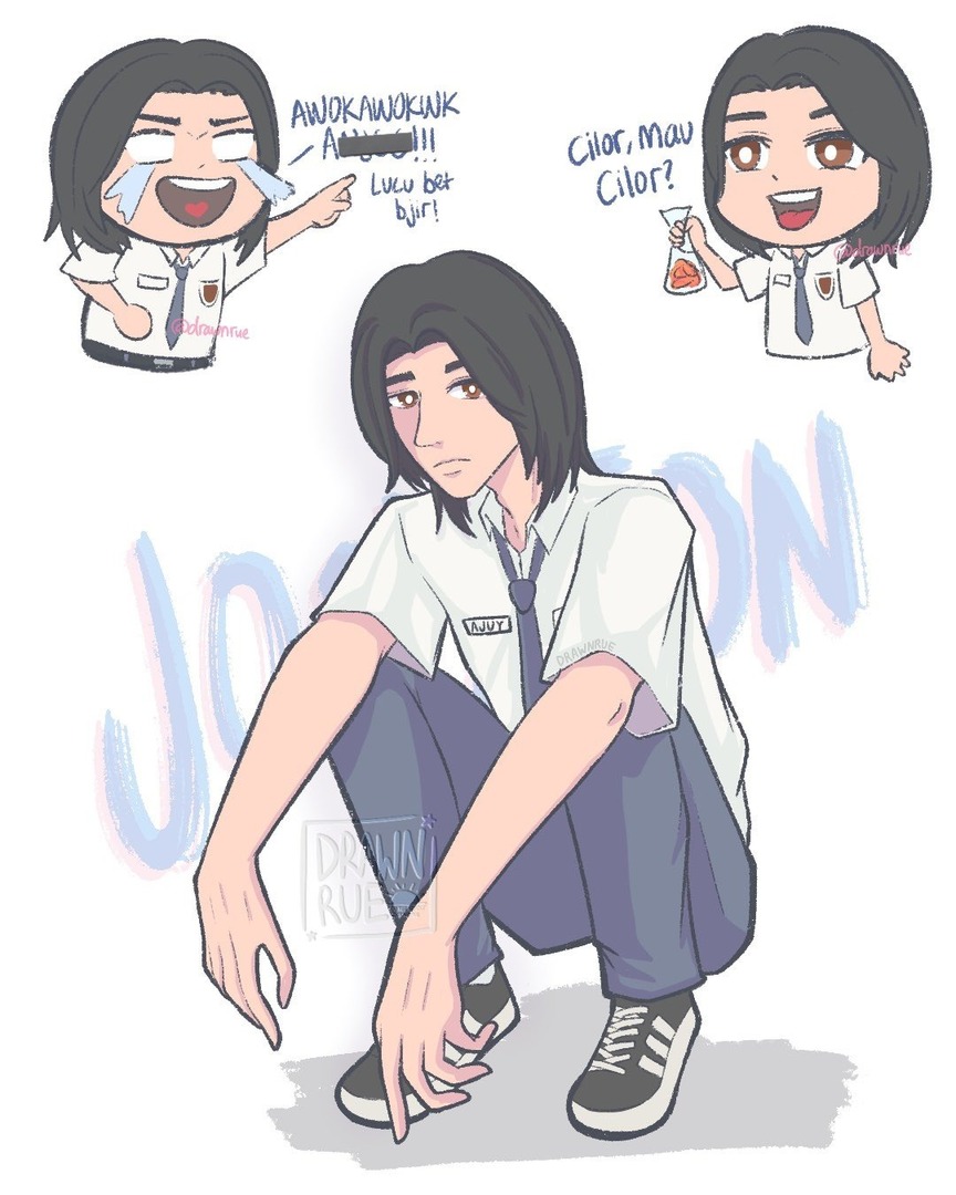 XHerofess's tweet photo. Xh! Ajuy as anak tongkrongan esema ☝️

(Art by sender) https://t.co/8Q0Nw2f5HC