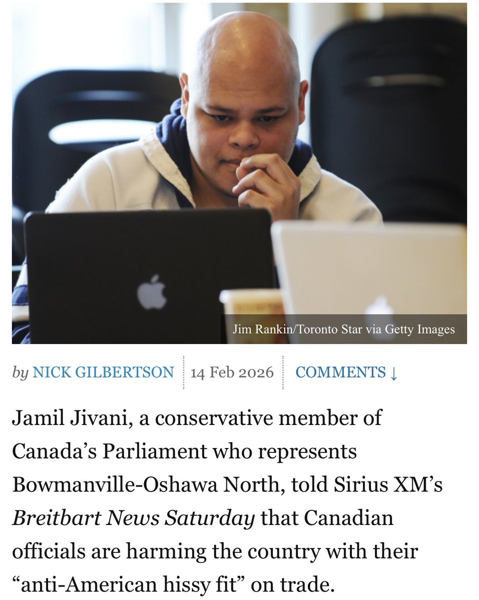 prairiecentrist's tweet image. This is crazy disqualifying. I actually can’t even articulate how angry it makes me. Fuck the Conservatives and Jivani: breitbart.com/politics/2026/…