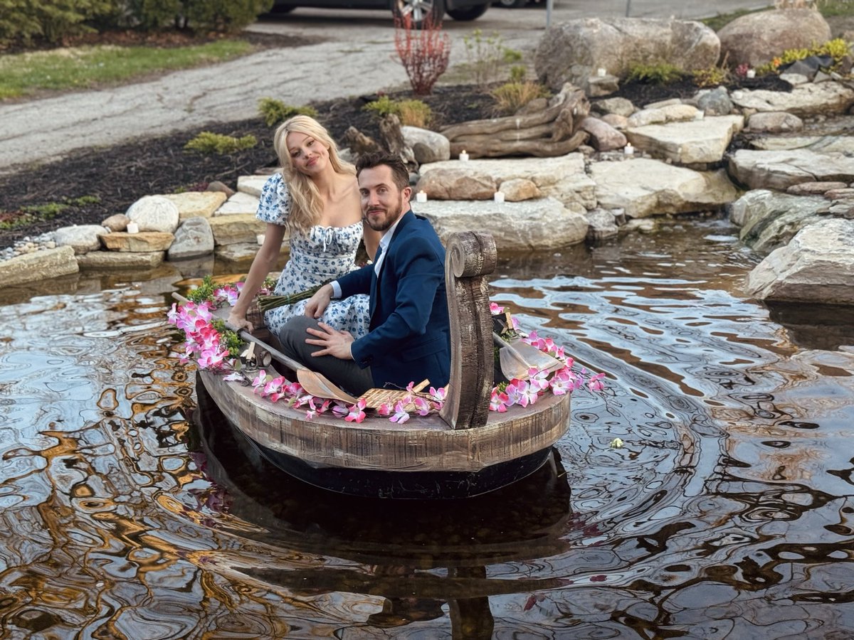 I AM ENGAGED TO DAN CHUDZINSKI AND HE DUG A POND IN HIS YARD (BY HAND) AND MADE A PRINCESS BOAT TO PROPOSE IN AND I AM STILL NOT OVER IT