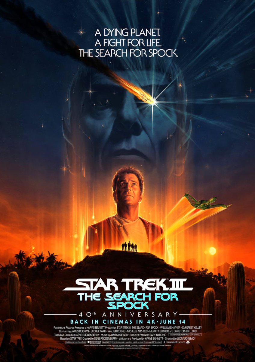 britmedia2000's tweet photo. Star Trek III: The Search for Spock
(1984)
40th Anniversary
Admiral Kirk and his crew risk their careers stealing the U.S.S. Enterprise to return to the restricted Genesis Planet to recover Spock's body
REF: PHX/STREK/SEARCHSPOCK/ANNIV/002
#StarTrek #SearchForSpock #Poster https://t.co/NpS16TQOEA