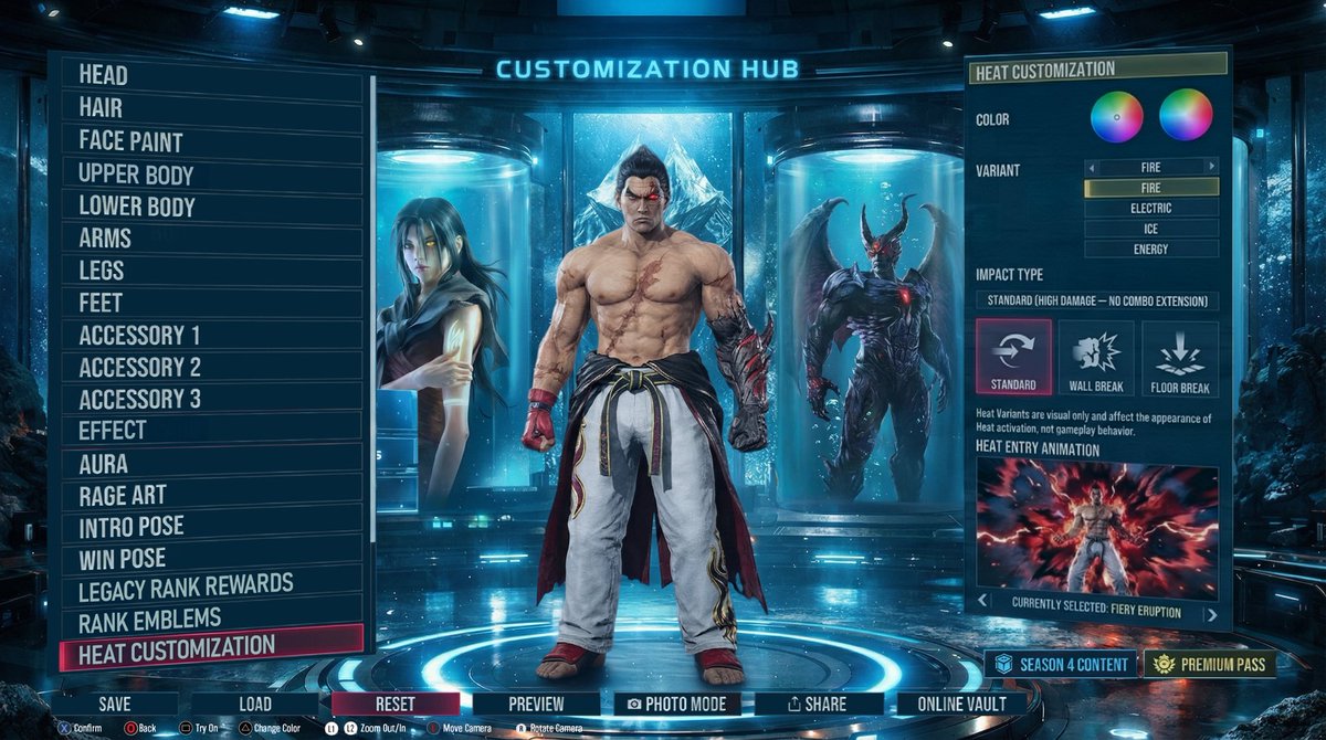 I made this concept for Tekken.

Because customization in fighting games should be ENDGAME  not just color swaps and preset outfits.

So I designed a full Customization Hub built around real creative freedom and long-term value.

I’m talking:

• Custom mask expressions
•