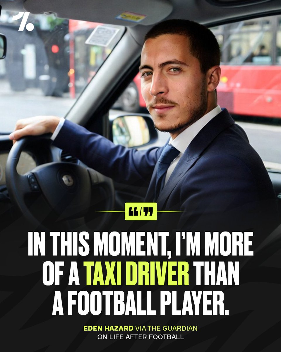 Eden Hazard has opened up on his new role as a taxi driver, as he settles into life after football 🥹🚕👇

🗣️ “Life goes really fast, especially in football."

⚡️ "Yesterday I was 19, today I’m 35. You have to enjoy it, not just in football but in everything.” he told The