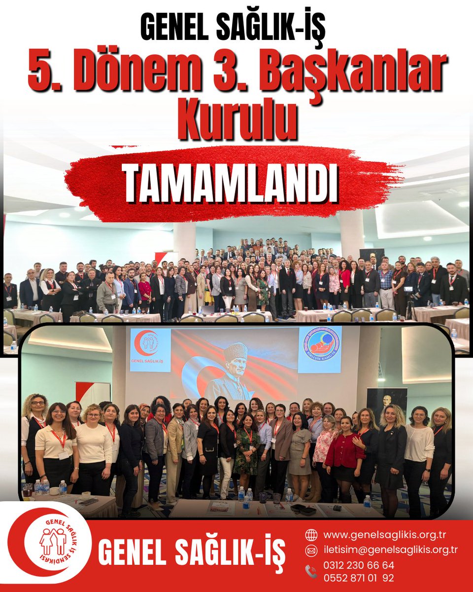 GENEL SAĞLIK-İŞ 5. DÖNEM 3. BAŞKANLAR KURULU SONUÇ BİLDİRGESİ

Sendikamız Genel Sağlık-İş’in 5. Dönem 3. Başkanlar Kurulu, 14-15 Şubat 2026 tarihleri arasında, şube ve temsilciliklerimizin katılımıylarıyla gerçekleştirildi.

İki gün süren toplantımız, Merkez Yönetim Kurulu