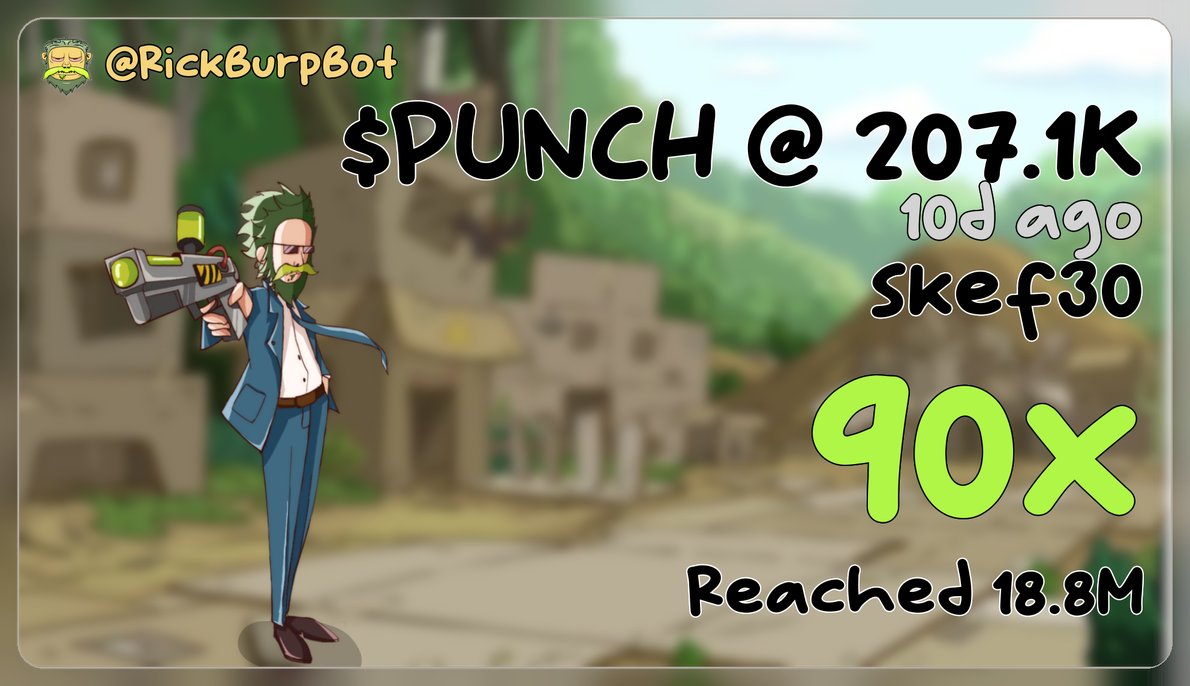 05/02 : I said that we need an animal runner and called punch at 200k MC in <a href="/theskelfs/">skelfs</a> server. 

10 days later. 

$punch reached 18M MC. 

200k MC --> 18M MC. 

x90. 

ANOTHER HUGE W FOR <a href="/theskelfs/">skelfs</a>.