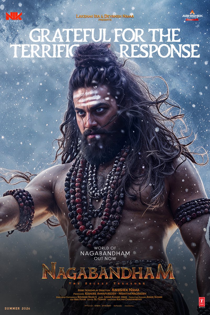 Nagabandham's tweet photo. Har Har Mahadev 🔱🙏

Team #Nagabandham expressed their gratitude for the Sensational Response received for #WorldofNagabandham 🤩❤️

— https://t.co/IGaOu7VN7G

PAN-INDIA RELEASE IN THEATERS ON SUMMER, 2026 ❤️‍🔥 https://t.co/eIsAcdPX9B