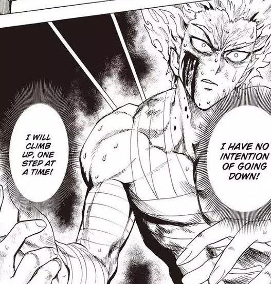"I have no intention of going down! I will climb up, one step at a time!"

#ワンパンマン #OnePunchMan