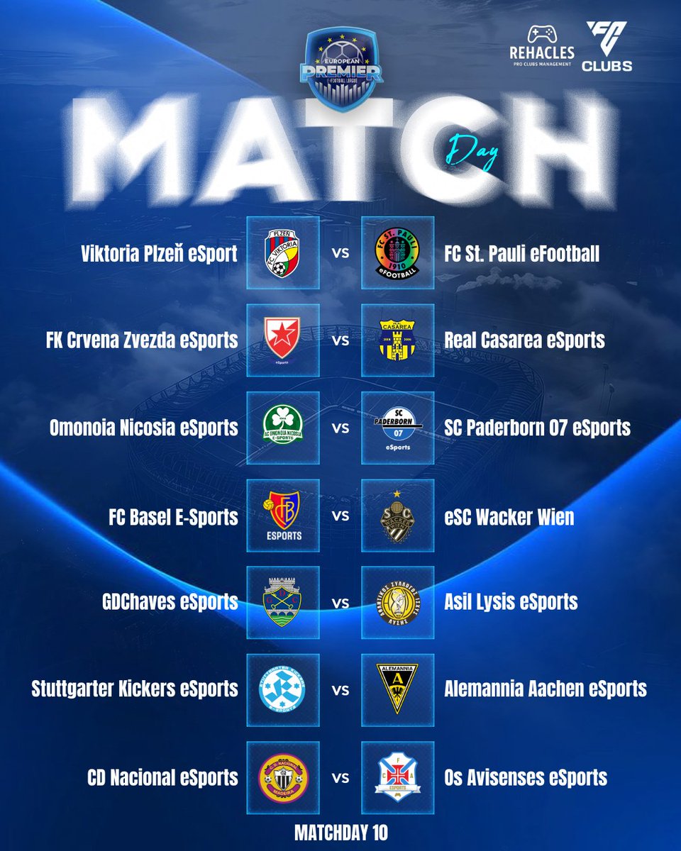 EuropeanPremie2's tweet photo. 🇪🇺 Matchday 10 is set to bring another thrilling round in the #EuropeanPremier League as the #FC26 #Clubs Mode season reaches a crucial phase.

https://t.co/S98SWYVRZ9

https://t.co/jA60xAEZsl https://t.co/PIJVPXdeiq