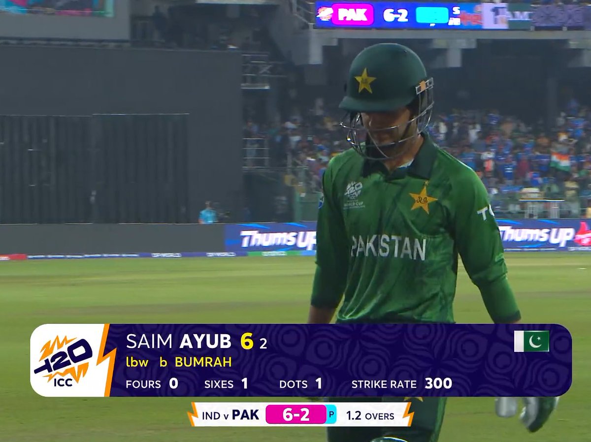 You can't step out when bumrah is bowling kid. Got six runs by luck 😀 but you can't save by boom 🤯 
Pokkis looks like to tu chal main aata hu .
At stage 13/3 in just 2 overs .
#T20WorldCup2026
#IndvsPak2026
#IndvsPak2026