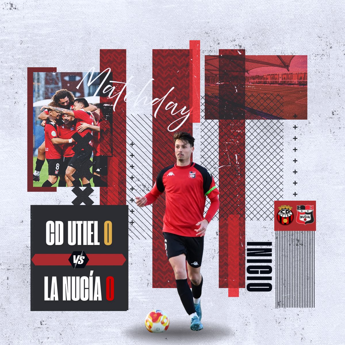 🔴🅒🅕🅛🅝🔴

𝗘𝗠𝗣𝗜𝗘𝗭𝗔 𝗘𝗟 𝗣𝗔𝗥𝗧𝗜𝗗𝗢 en La Celadilla‼️

▶️ CD Utiel 0️⃣ 🆚 0️⃣ <a href="/cfnucia/">CF La Nucía</a> 

#JuguemosAlRojo ♥️

#ADNucía 🧬
#LaNucíaCiudadDelDeporte