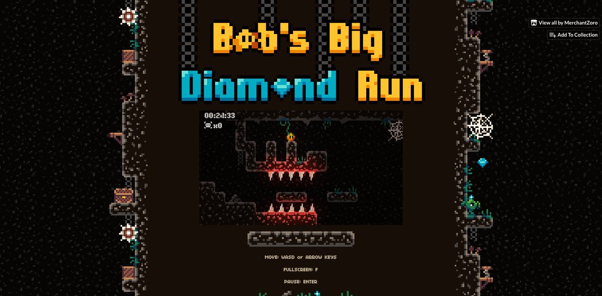 Still working on it, 4 levels are done and website is looking clean

Test it out:
merchant-zoro.itch.io/bobs-adventure