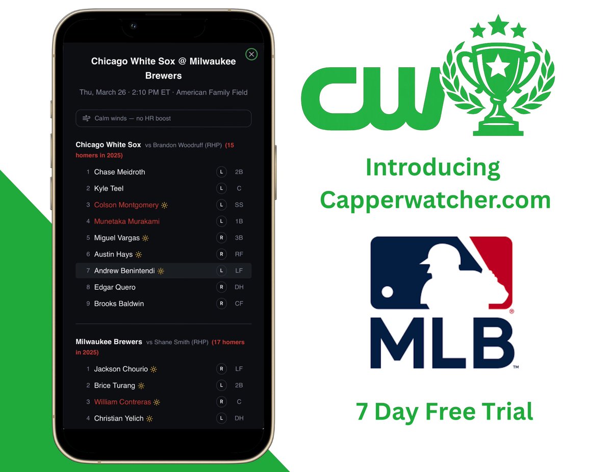 Capper Watcher - MLB Homeruns tweet media