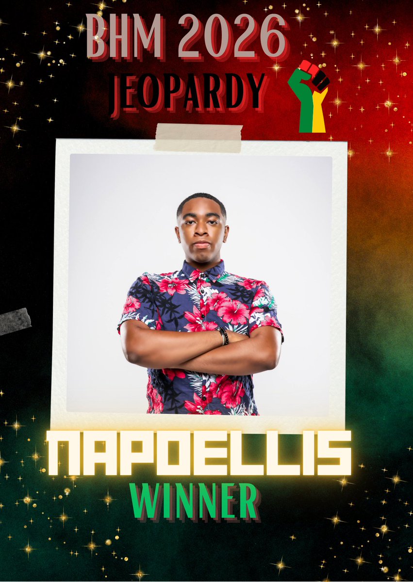 S/o to <a href="/napoellis/">Napo</a> for killing it in BHM jeopardy today! It was really anyone's game! Every contestant was so wonderful! See yall next year!