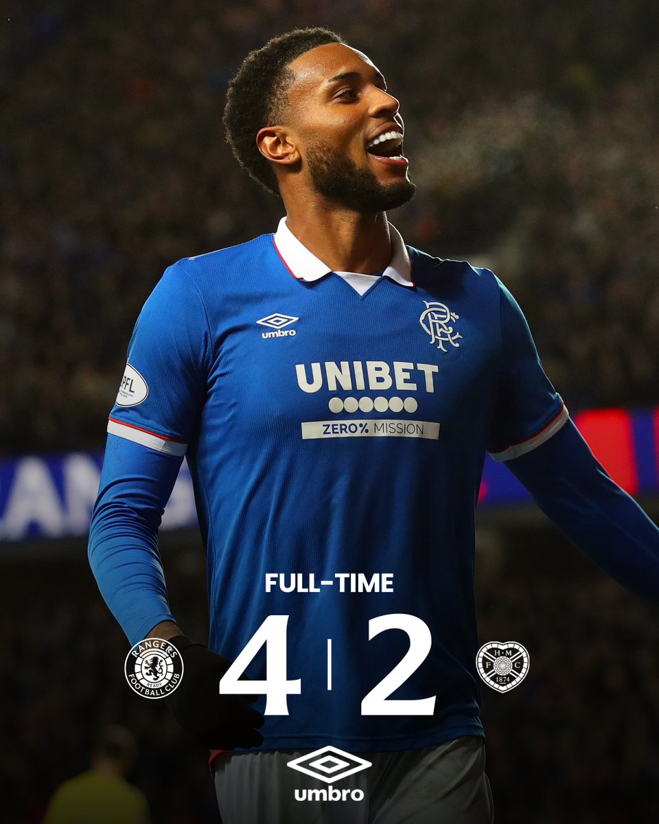 🙌 Three Points for The Famous.

Full-Time | Rangers 4-2 Hearts