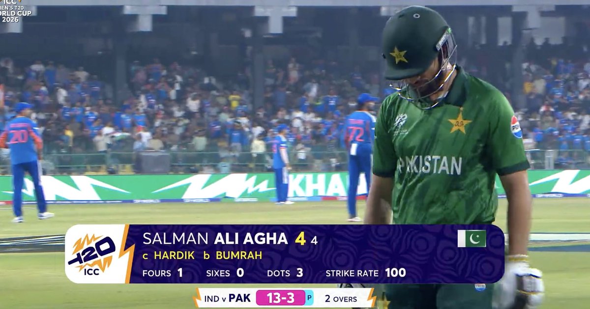 21 रन पर 3 विकट 
एक तरफा लग रहा है 
#INDvsPAK