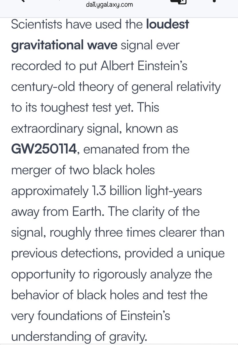 tek_nikel54's tweet image. #Loudest #GravitationalWave👾 Ever #Recorded #Reinforces #Einstein’s 100-Year-Old #Predictions. A new gravitational wave #detection, #GW250114, offers the #clearest #data yet, #validating #Einstein's #generalrelativity🤖

#Tek_nikel54
dailygalaxy.com/2026/02/loudes…