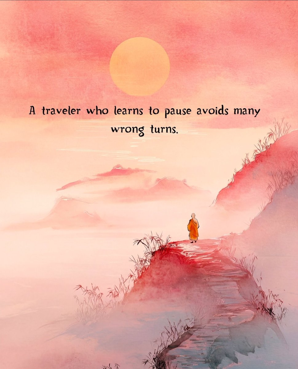 The journey is not just about moving forward; it is about knowing when to stop and listen to your inner compass. 🧘‍♂️✨

​A traveler who learns to pause avoids many wrong turns. Breathe and stay in the present. 🌅🧡

​#Mindfulness #SelfImprovement #GoodVibes #PersonalGrowth