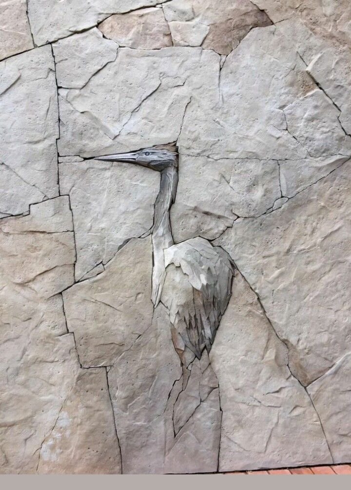 A Great Blue Heron, forever frozen in time.