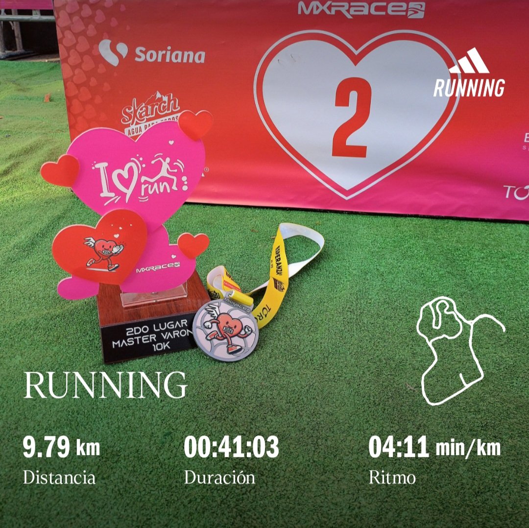 juliobikerun555's tweet photo. Derrochando amor 🫶 pero en ruta ❤️‍🔥🏃. Se logró podium 2do 🥈 lugar en Cat. 👏 carrera #ILoveRun I❤️🏃💨 #10K .Hoy fui víctima de #SanVelentin 👼 💘😆 #MXRace @yoelegicorrer1 @MeEncantaCorrer @CanalRunning @SumandoKMx @logrartusmetas @Comunirunners @ManicomioRunner @CorroAMiPaso https://t.co/VbnTa0Yscj