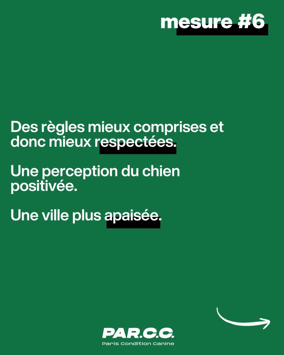 La place du chien en ville ne peut plus être une succession de réponses fragmentées. Au même titre que d’autres politiques urbaines, elle mérite une vision globale. Nous proposons 10 mesures.  
Mesure 6: revoir la signalétique; positive, non stigmatisante, pédagogique, harmonisée