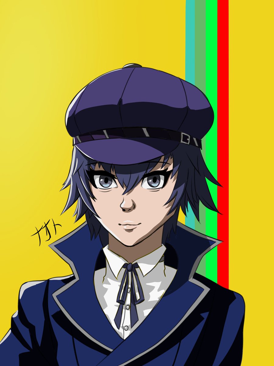 A new drawing of Naoto, I'll keep improving on my art!