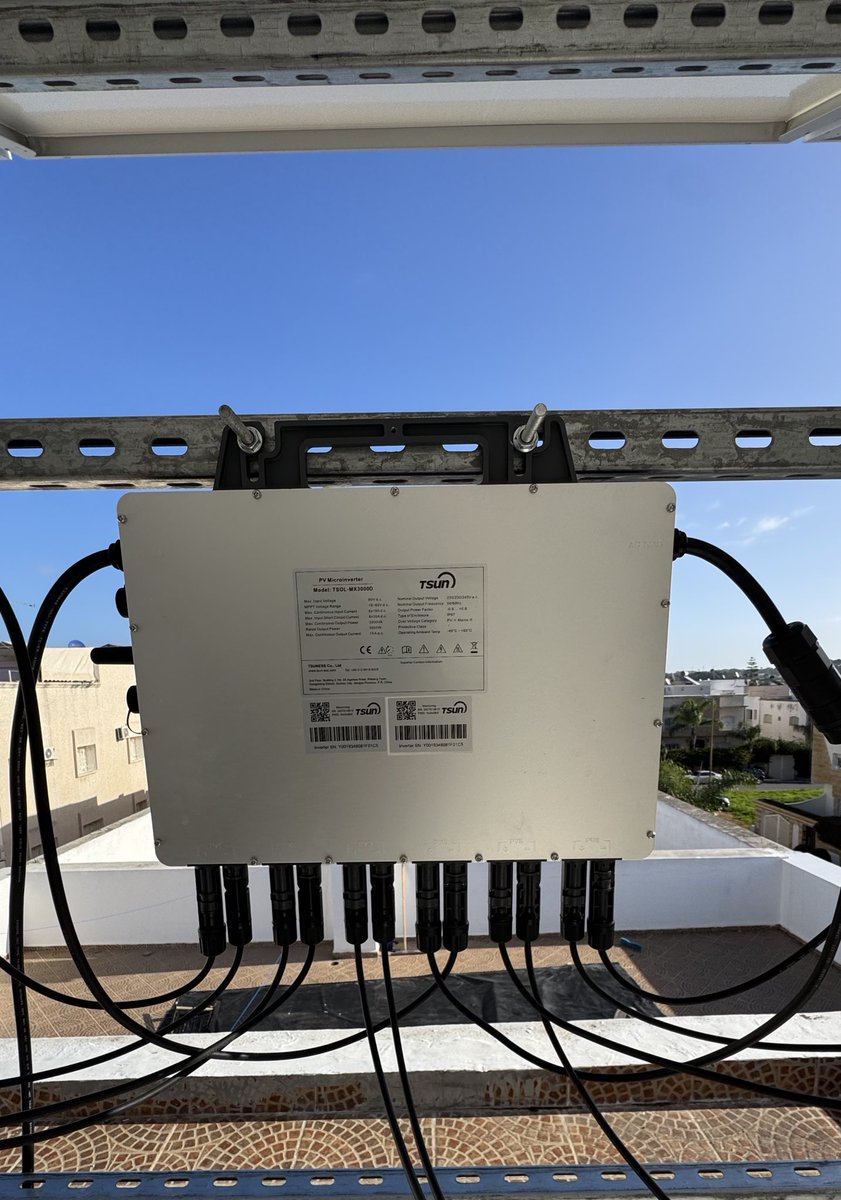 mehadsolution's tweet image. Installation Micro-onduleur TSUN 3KW ☀️⚡️

#tsun #microinverter #3kw #morocco