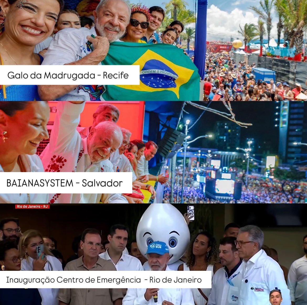 artcobat's tweet image. Em menos de 24h o Lula: 

- Foi no Galo da Madrugada em Recife;
- Curtiu o Navio Pirata do BaianaSystem em Salvador;
- Inaugurou um Centro de Emergência em um hospital do RJ.