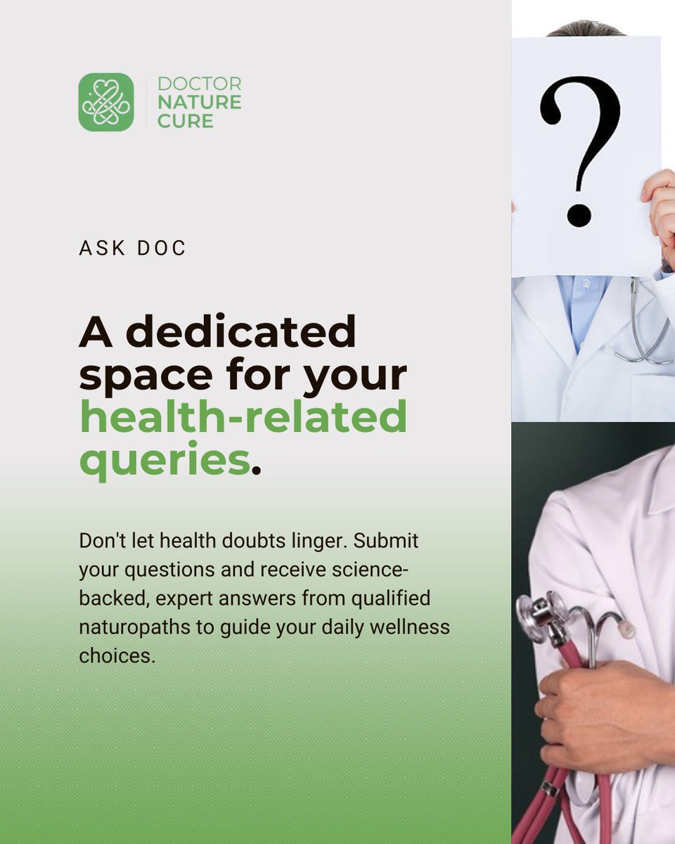 dr_naturecure's tweet photo. 𝗛𝗮𝘃𝗲 𝗮 𝗛𝗲𝗮𝗹𝘁𝗵 𝗤𝘂𝗲𝗿𝘆? 𝗔𝘀𝗸 𝗗𝗼𝗰.
A dedicated space to get expert answers to your health concerns from qualified Naturopathy professionals.
​
👉 𝗔𝘀𝗸 𝗬𝗼𝘂𝗿 𝗤𝘂𝗲𝘀𝘁𝗶𝗼𝗻 𝗧𝗼𝗱𝗮𝘆: https://t.co/PVmmdSTuFd

#DrNatureCure #Naturopathy #INDvsPAK #Trending https://t.co/9mRxqc2ryo