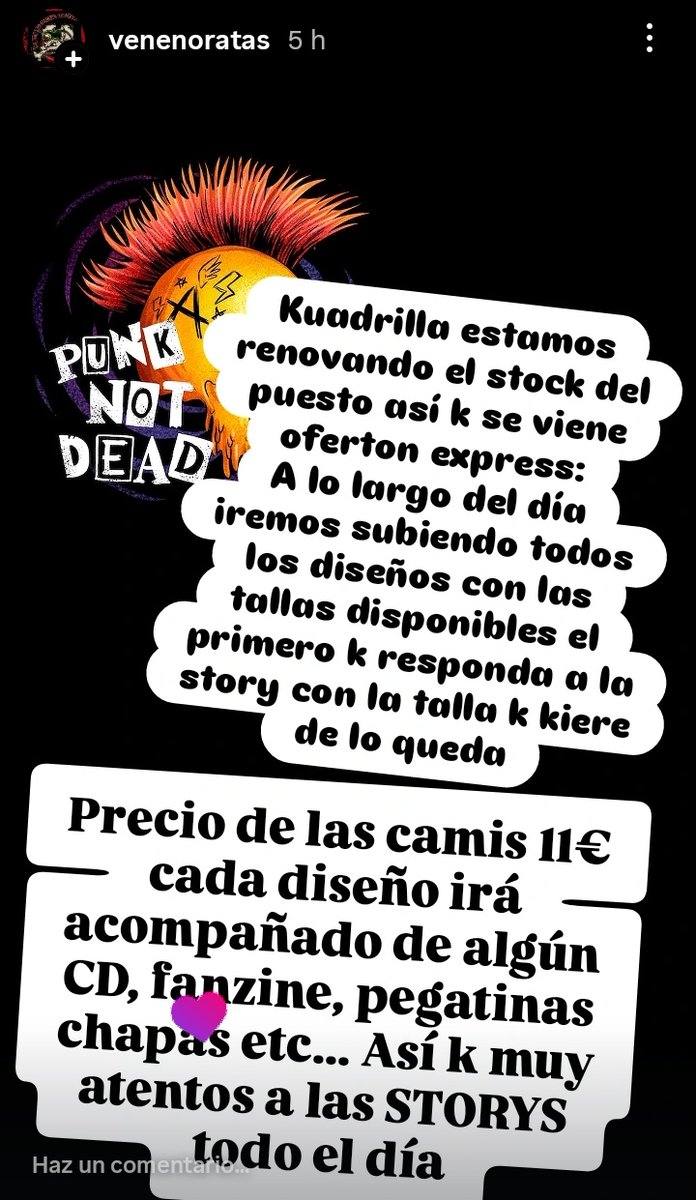 Echadle un ojo a las STORYS de Instagram kuadrilla k estamos renovando stock! Todos los pedidos saldrán mañana y van con alguna sorpresa extra!!!