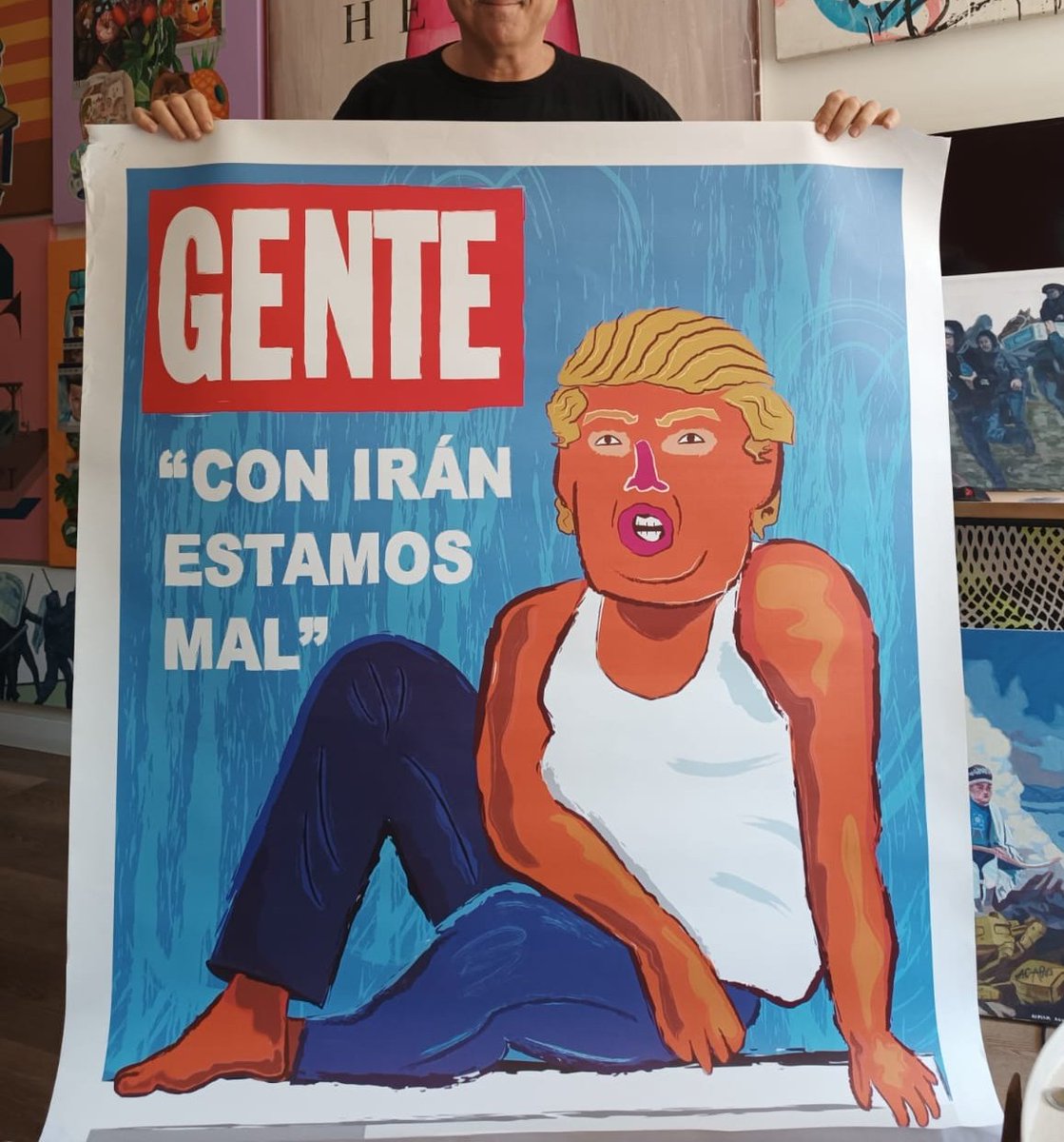 rickyesteves's tweet photo. Gente: Con Irán estamos mal 
Obra del Artista Conceptual Mirlo Rocket @MirloRocket https://t.co/Ufljti34yk