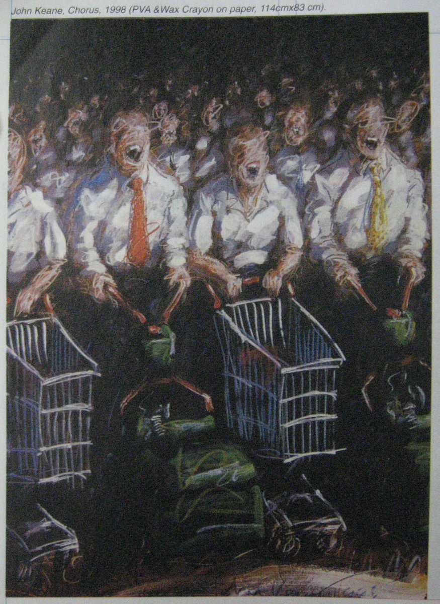 Diferentes interpretaciones del concepto de alienación: 1. En La sociedad de consumo (1970) Baudrillard identificó el consumo como el factor principal del capitalismo. Para él, la publicidad crea necesidades espurias y consenso de masas. Genera una "era de alienación radical".
2.