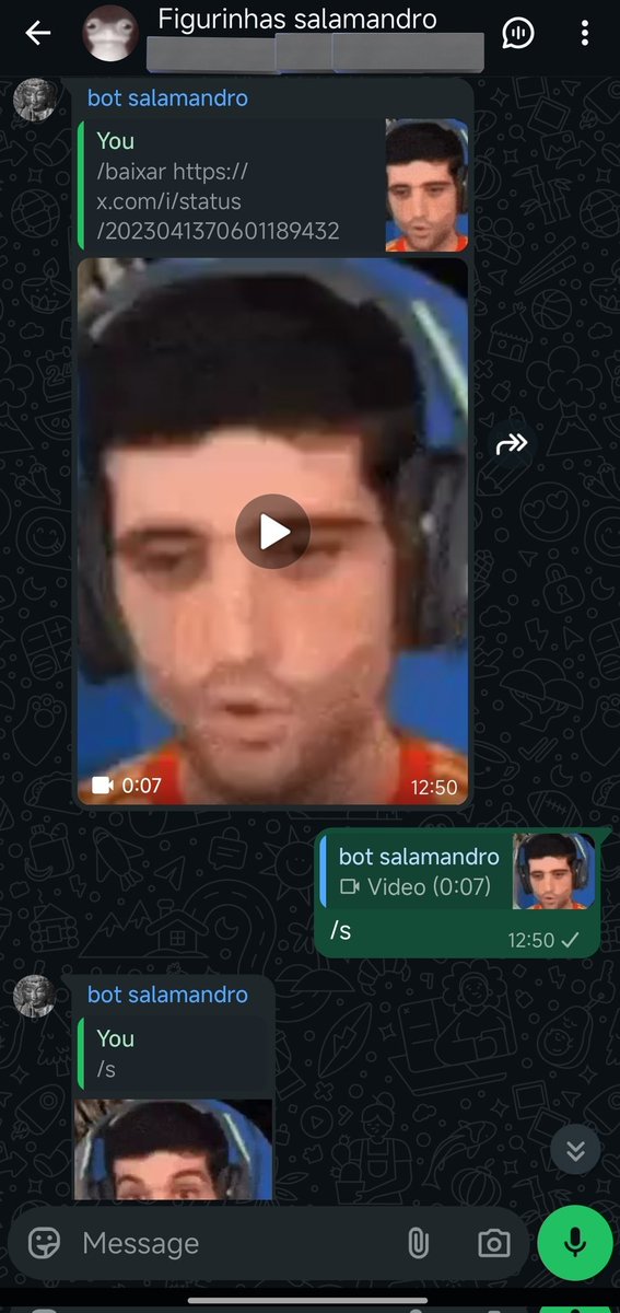 botsalamandro's tweet image. grupo com bot de figurinha gratis 👍

- figurinha estática
- figurinha animada
- sem marca dagua
- bota o nome q quiser na figurinha
- sem bordas
- baixa vídeos/gif direto do ig/twitter/pinterest
- deixa quadrada
- legal
- maneiro
- bacana

chat.whatsapp.com/E3mNegp25hY8py…
