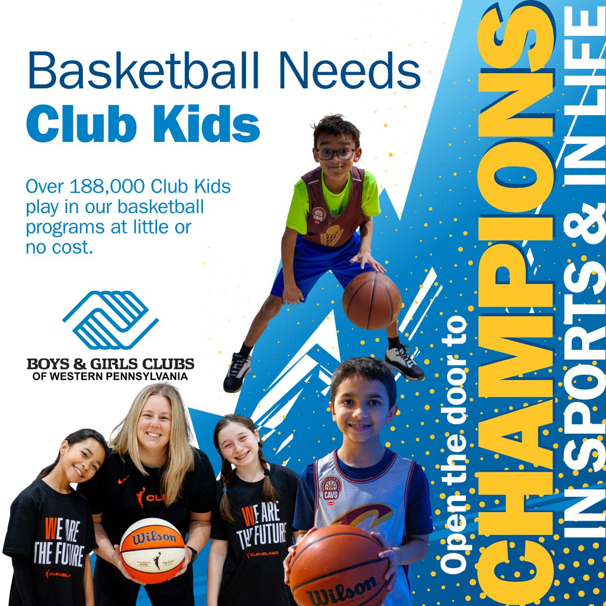 bgcwpa's tweet photo. Club kids are learning skills, teamwork and confidence through Junior Cavs, 3v3, Junior WNBA and Little Dribblers thanks to our partnership with the Cavaliers 🏀 

@cavs 
@bgcwpa_sports https://t.co/5WSTK8xROK