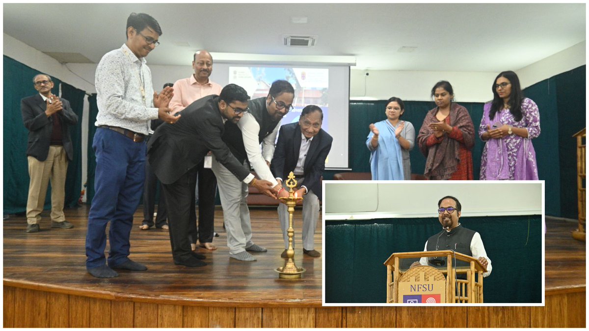 NFSU_Tripura's tweet photo. National Forensic Sciences University–Tripura Campus invited Mr. Amit Ghosh, Co-founder and Director of aHARAN EduSMART Pvt. Ltd., to share his valuable insights, knowledge and entrepreneurial experience with the students of NFSU-TC. Dated – 12/02/2026.
#NFSU #NFSUTC https://t.co/ybcGwRWEfO