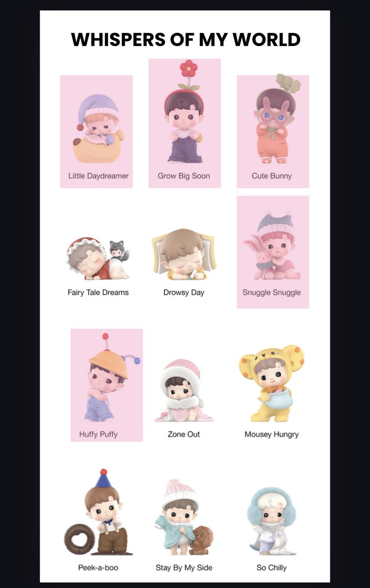bykunscloud's tweet photo. wtt ph 

HACIPUPU

Have:
Adventures in the Woods - Little Ghost 
My Little Hero - Dr. H, Little Courier
Whispers Of My World - Snuggle Snuggle

Want: unmarked below

Loc: Quezon City

Can do meetup in Gateway or Robinsons Magnolia

Dm/reply if inch~ https://t.co/IlBBMOKyG8