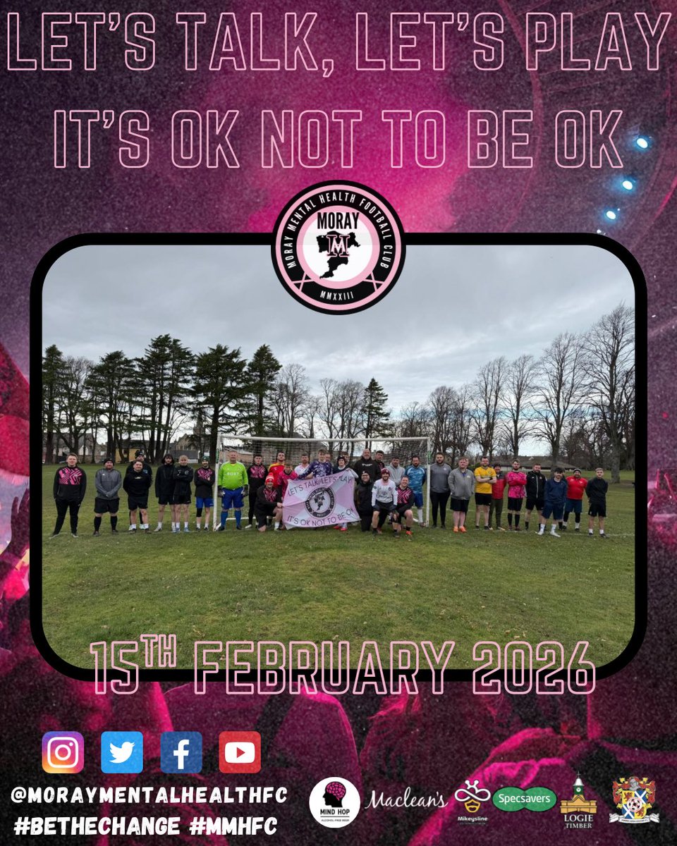Thanks to everyone who braved the rain for our first Forres kickabout of 2026 ⚽️

If you’re struggling, please speak, try Mikeysline our charity partner, reach out, they have free &amp; confidential help available, just text 07786 20 77 55 for support 🐝