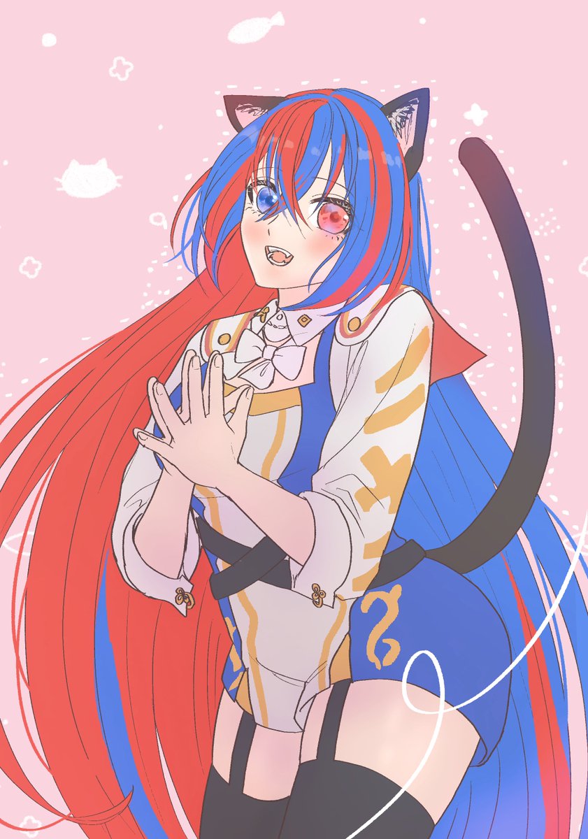 らくがき❤️💙🐈‍⬛