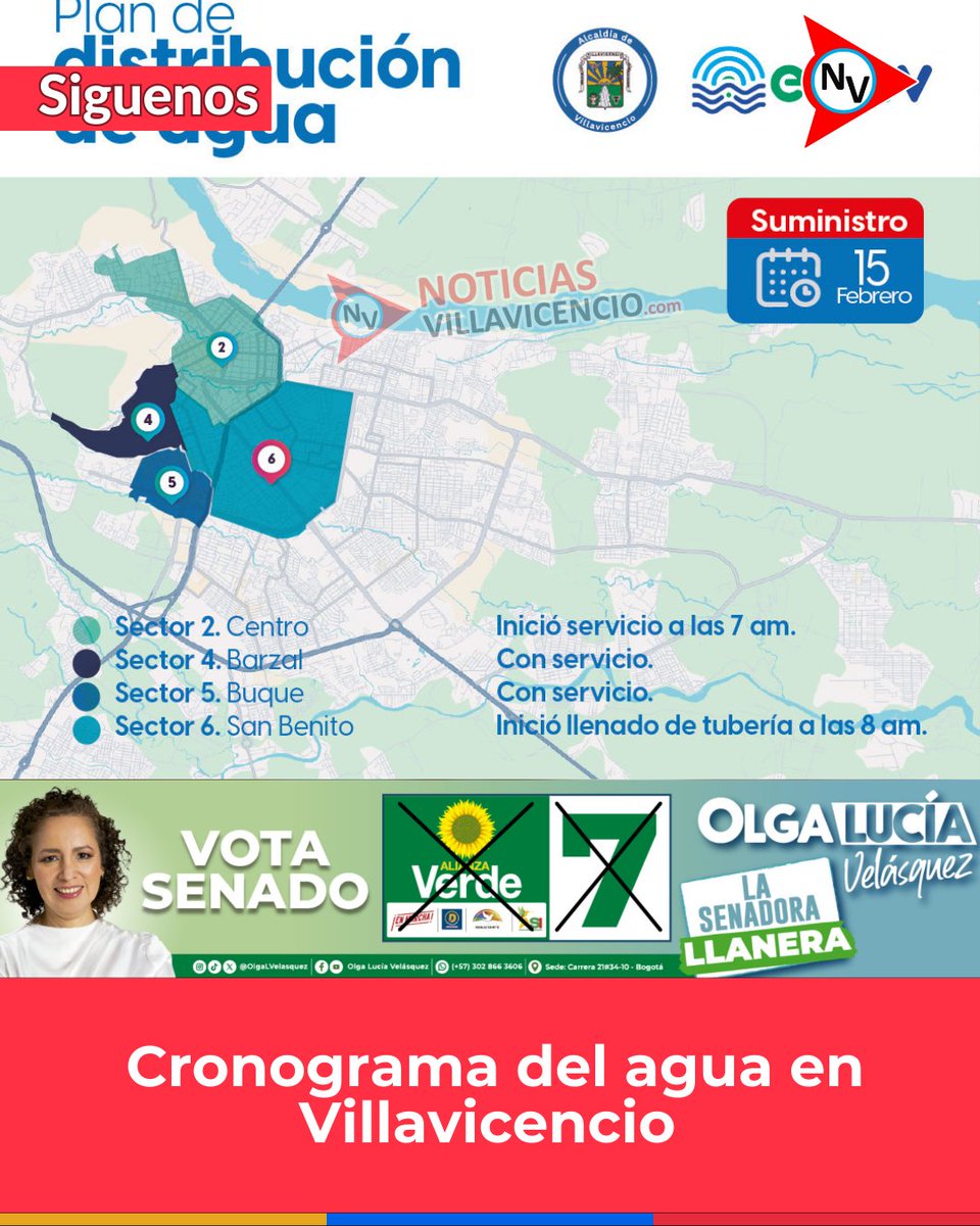 Cronograma del agua hoy en #Villavicencio 

#villavo #Villao