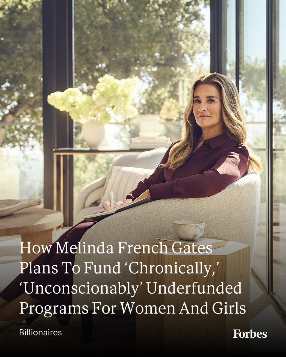 Forbes's tweet photo. Divorced from Bill Gates and the foundation they created, Melinda French Gates discusses connecting with other women to maximize their impact at a critical time. 

Read the full story, here: https://t.co/GBexEIGC3B 

📸: Jason Bell
#TopGivers https://t.co/OgLOhg8KND