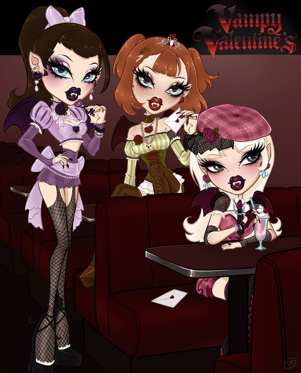 zd_designz's tweet image. my vampy valentine 💌🖤 #bratz