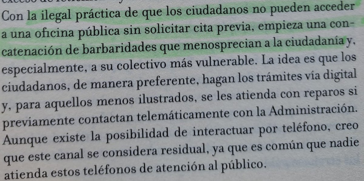 "La ilegal práctica de que los ciudadanos no puedan acceder a una oficina pública sin solicitar cita previa".
<a href="/CarlesRamio/">Carles Ramió</a>
#ElColapsoDeLaAdministraciónEnEspaña
<a href="/madrid/">Ayuntamiento Madrid</a>
#IslaLee