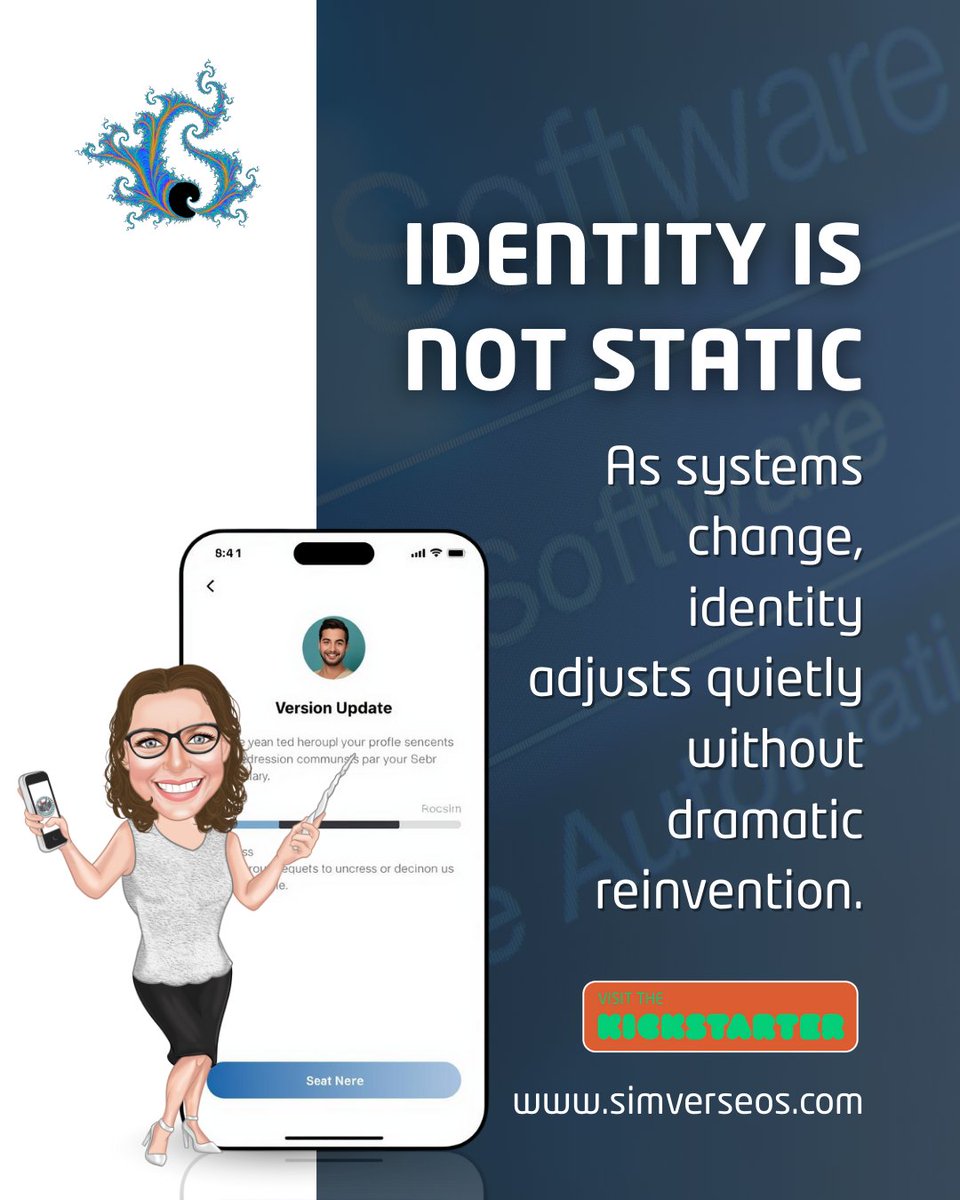 simverseos's tweet photo. As habits change, inputs shift, and awareness grows, identity adjusts without dramatic reinvention. #SimverseOS treats identity like versioning, not branding. 
→ Explore identity as a system on Kickstarter 
👉 https://t.co/gI4zX1LKZZ 

#PersonalDevelopment #KickstarterCampaign https://t.co/1inSHxJ4dZ